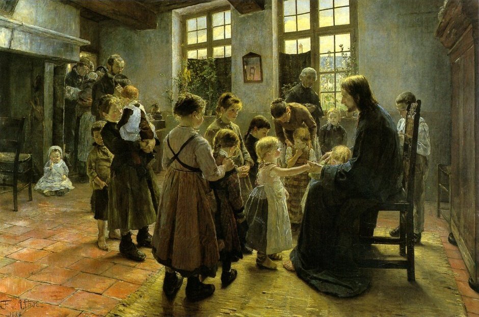 Let the children come to me (Fritz von Uhde, 1884,  Museum der Bildenden K?nste, Leipzig)
