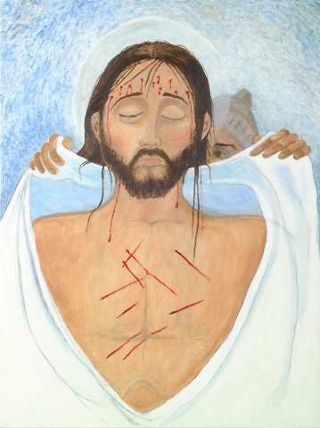 Station 10: Jesus Is Stripped of His Garments (Beverley Barr, Stations of the Cross at Christ Church Eastbourne)