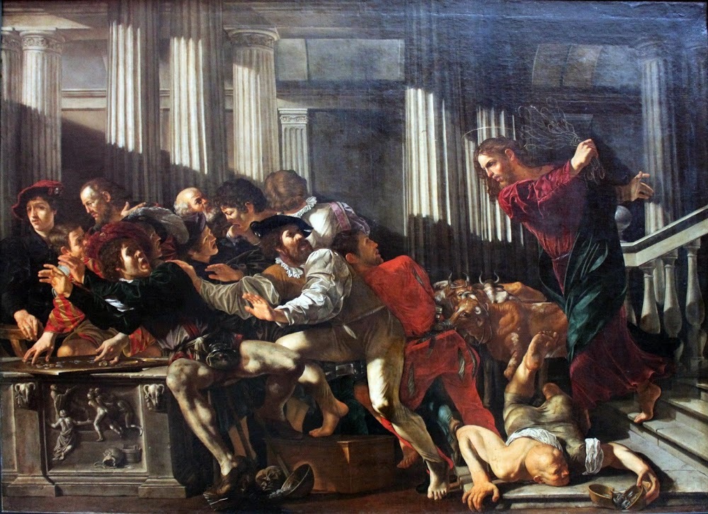 cleansing of the temple (Caravaggio, 1610, Gemäldegalerie der Staatlichen Museen zu Berlin)