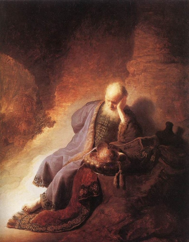 Jeremiah Lamenting the Destruction of Jerusalem (Rembrandt, 1630)