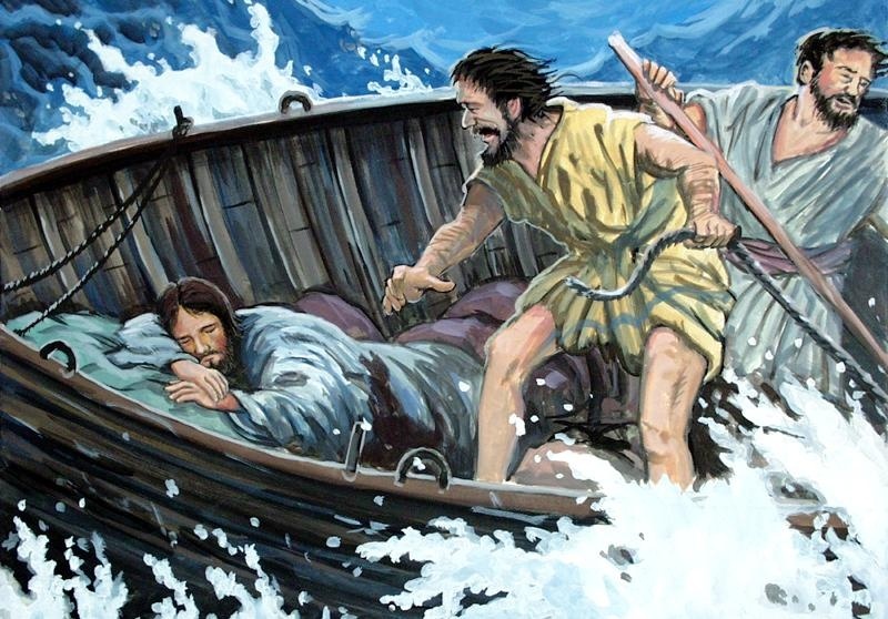Jesus sleeping in the boat 