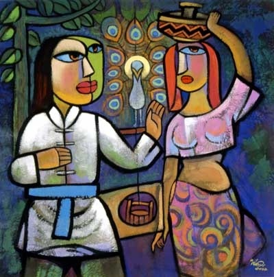 Jesus & The Samaritan Woman (He Qi, 2001, © He Qi)