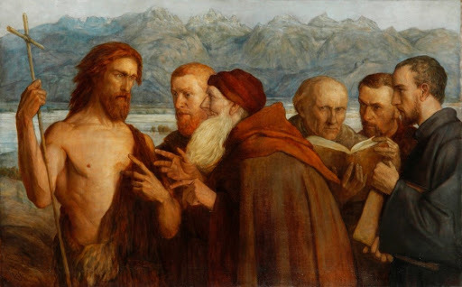Johannes der Täufer und die Abgesandten der Pharisäer (Wilhelm Steinhausen, 1889, Privatbesitz; Bildrechte: Museum Giersch)