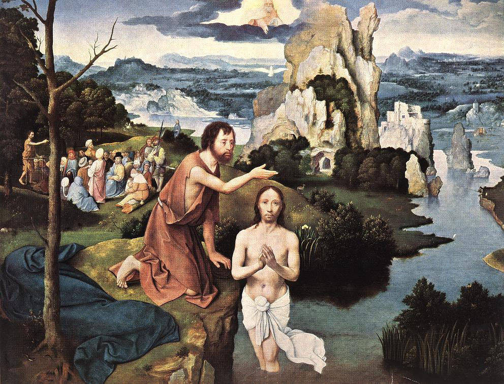 Le Baptême du Christ (
Joachim Patinir, 1510-1515, Kunsthistorische Museum, Vienna, Austria)