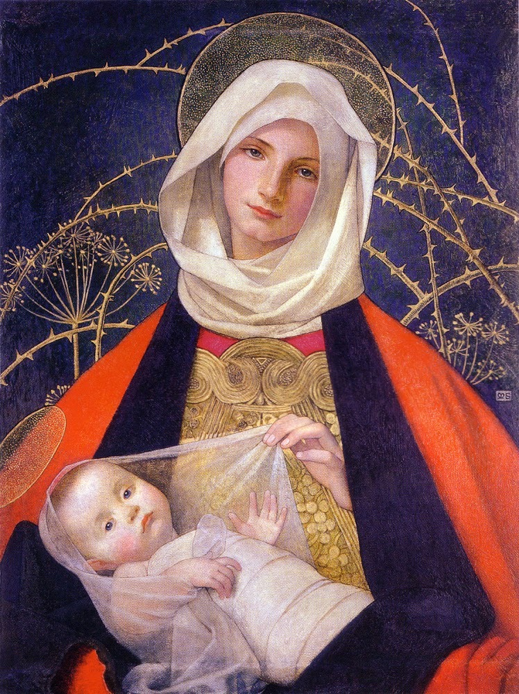 Madonna and Child (Marianne Stokes, 1907-1908, Wolverhampton Art Gallery and Museum)