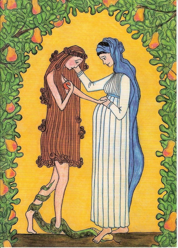 Mary Consoles Eve (Sister Grace OCSO, 2005, © Sisters of the Mississippi Abbey)