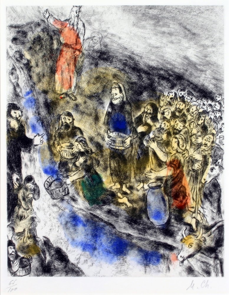 Moses Striking Water from the Rock (Marc Chagall, 1957, Haggerty Museum)