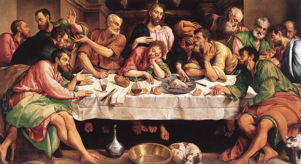 The last supper (Jacopo Bassano, 1542, Galleria Borghese)