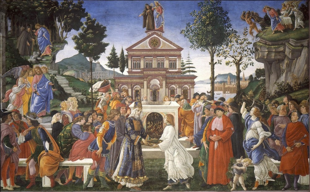 The Temptations of Christ, Bringer of the Evangelic Law (Sandro Botticelli, 1480–1482, Sistine Chapel, Rome)