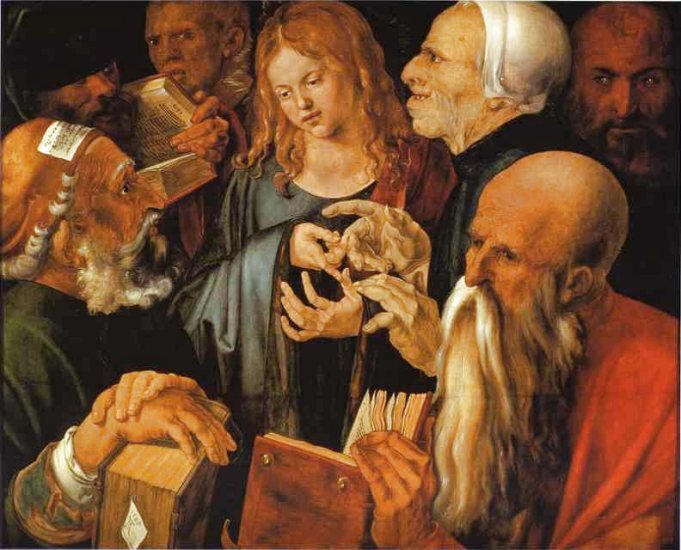 The Young Jesus among the Doctors (Albrecht D?rer, 1506,  Museo Thyssen-Bornemisza, Madrid)